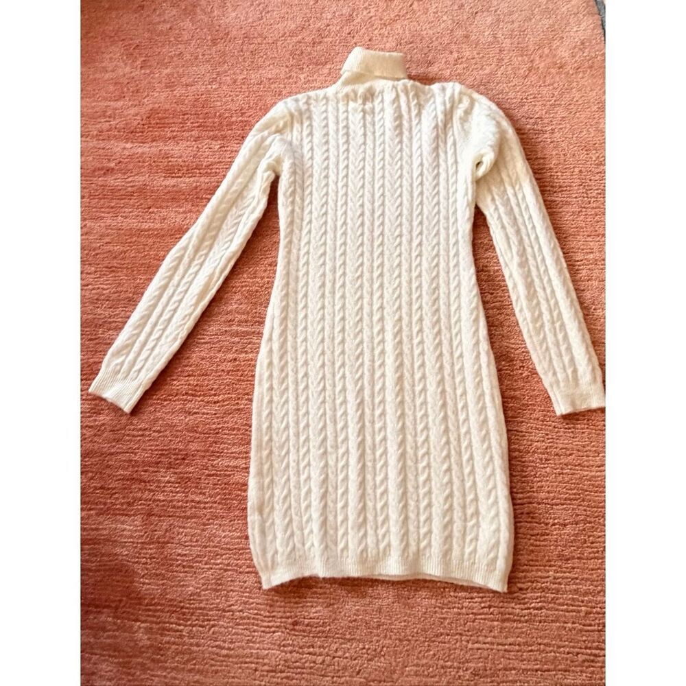 Tic Toc White Cable Knit Sweater Dress Size S Soft Minimalist Cozy - Picture 8 of 9
